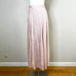 Vintage‎ Jones New York Pink Floral Pleated Maxi Skirt Size 8 Rayon Cottagecore